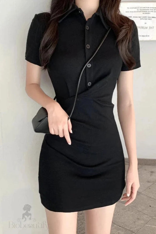 Elegant Mini Dress Black / S