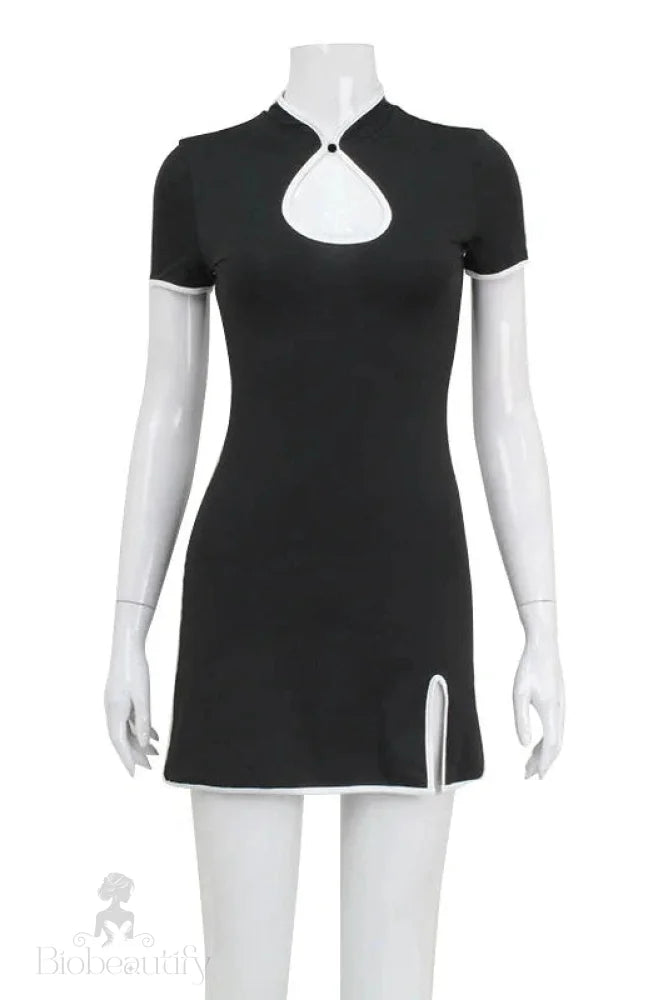 Elegant Slim Fit Split Mini Dress