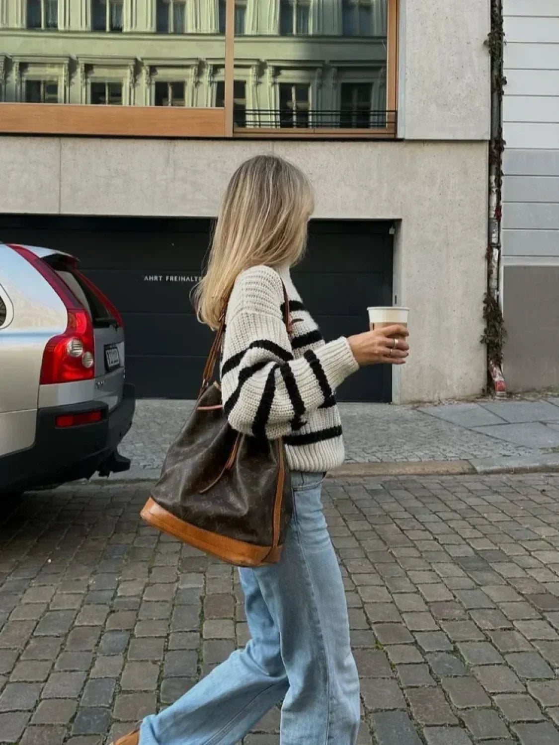 Elegant Stripe Women Knitted Pullover Fashion Turtleneck Long Sleeves Warm Sweater Sweaters L