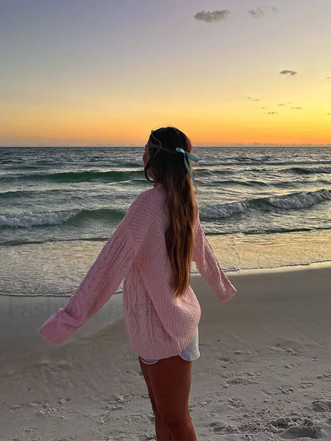 Elegant Sweet Pink Oversized Twist Knitted Pullover Women Casual O Neck Sweater Sweaters L