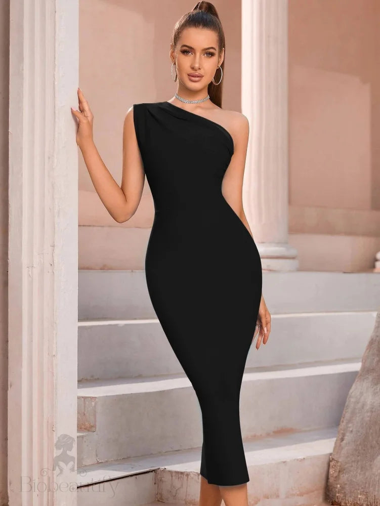 Elina One Shoulder Bandage Dress - SunsetFashionLA