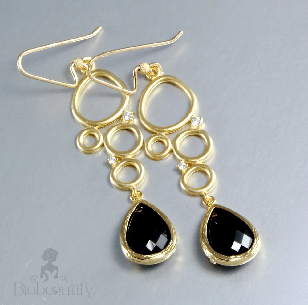 Ella Black Onyx Dangle Earrings