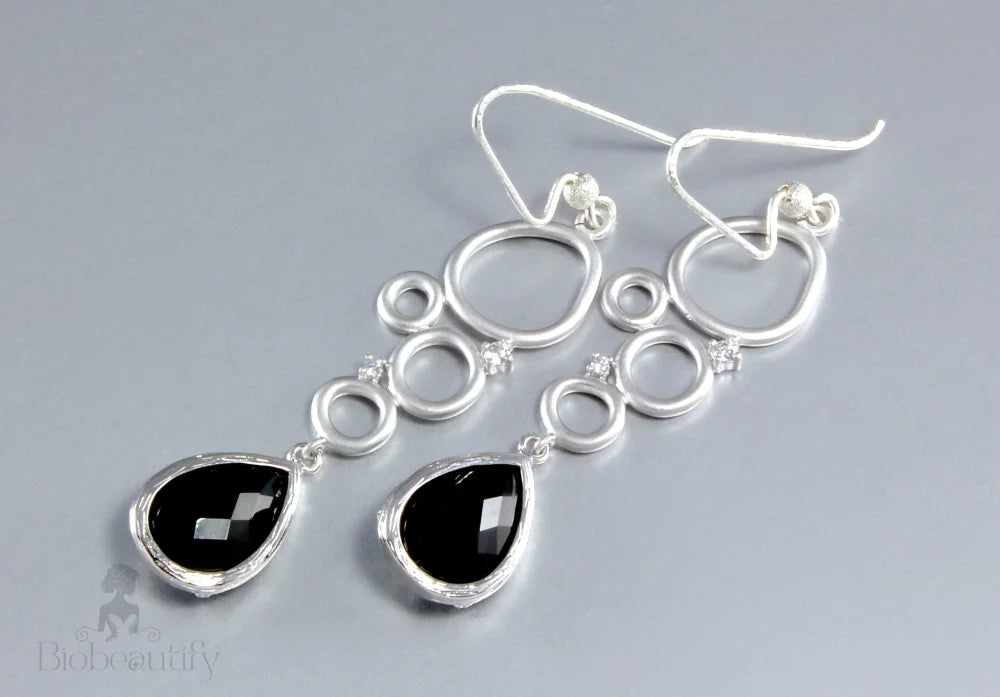 Ella - Black Onyx Drop Earrings