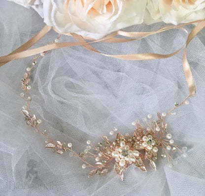 Wedding Hair Accessories - Pearl and Crystal Bridal Headband - Available in Silver