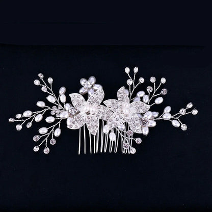 Ellysia Silver Pearl Crystal Bridal Hair Comb