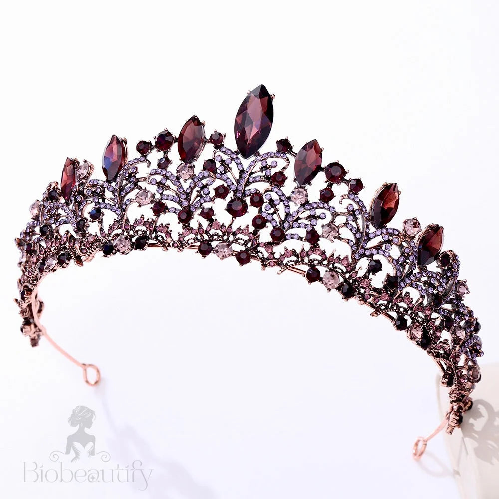 Elowen Victorian Gothic Burgundy Tiara