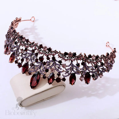 Elowen Victorian Gothic Burgundy Tiara