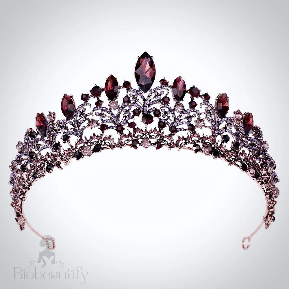 Elowen Victorian Gothic Burgundy Tiara