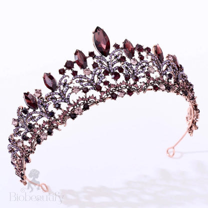 Elowen Victorian Gothic Burgundy Tiara