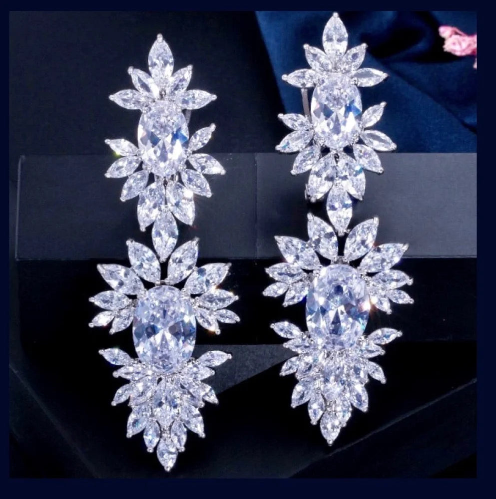 Elysia Silver Bridal Earrings With Cubic Zirconia