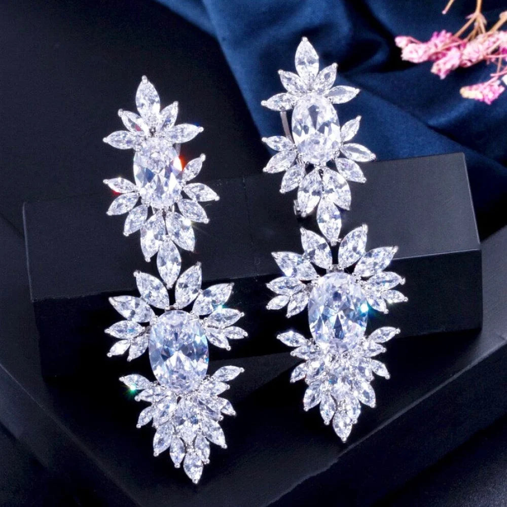 Elysia Silver Bridal Earrings With Cubic Zirconia