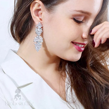 Elysia Silver Bridal Earrings With Cubic Zirconia