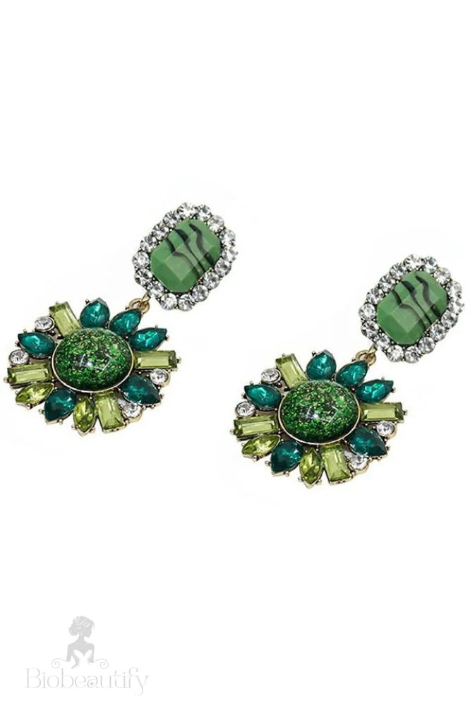 Emerald Gem Dangle Earrings