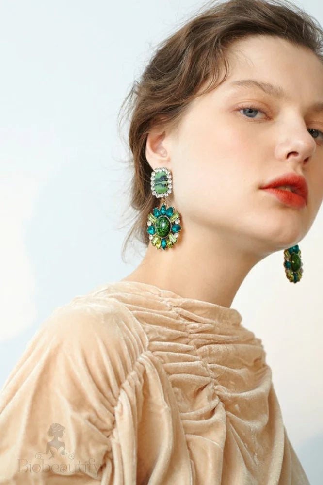 Emerald Gem Dangle Earrings