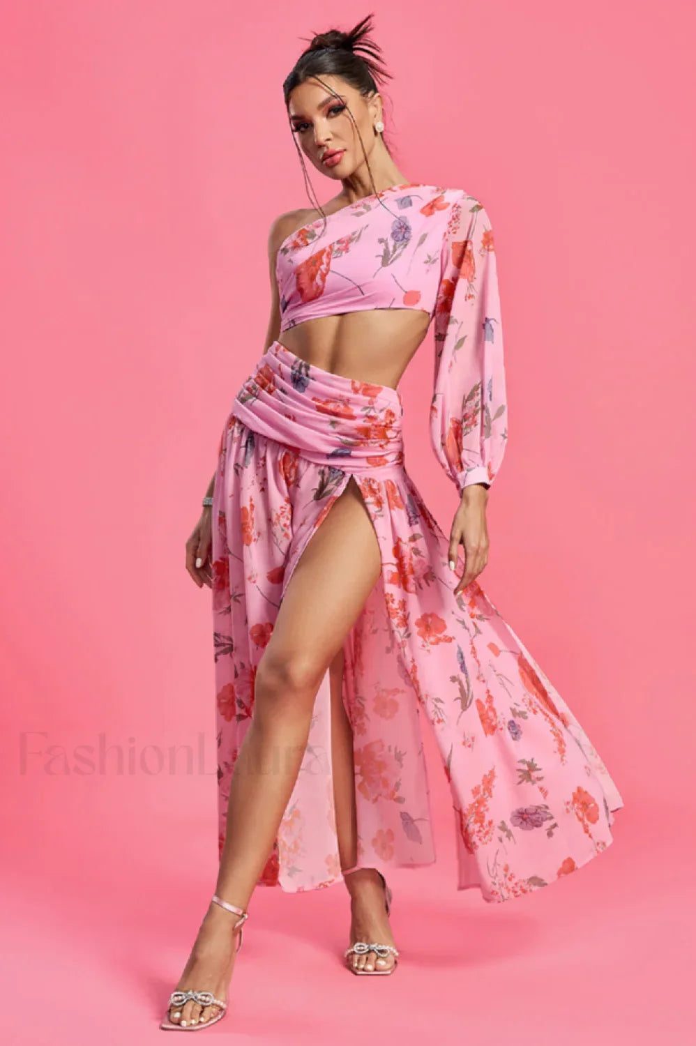 Emily Printed Stylish One Shoulder Dress