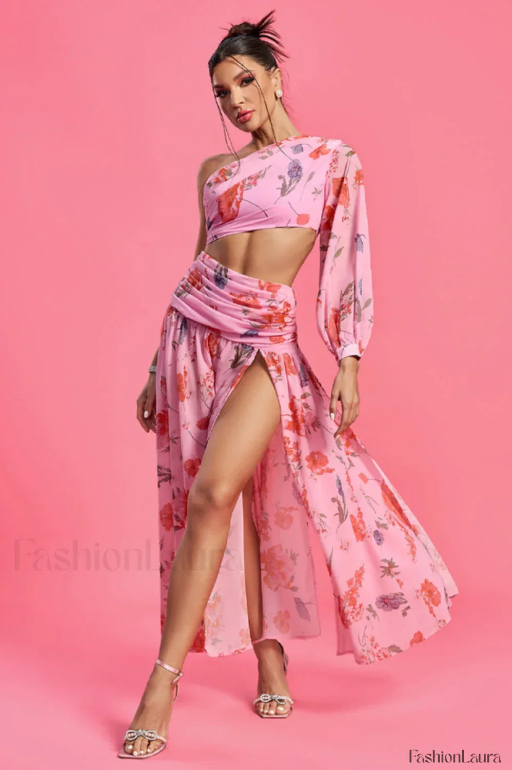 Emily Printed Stylish One Shoulder Dress