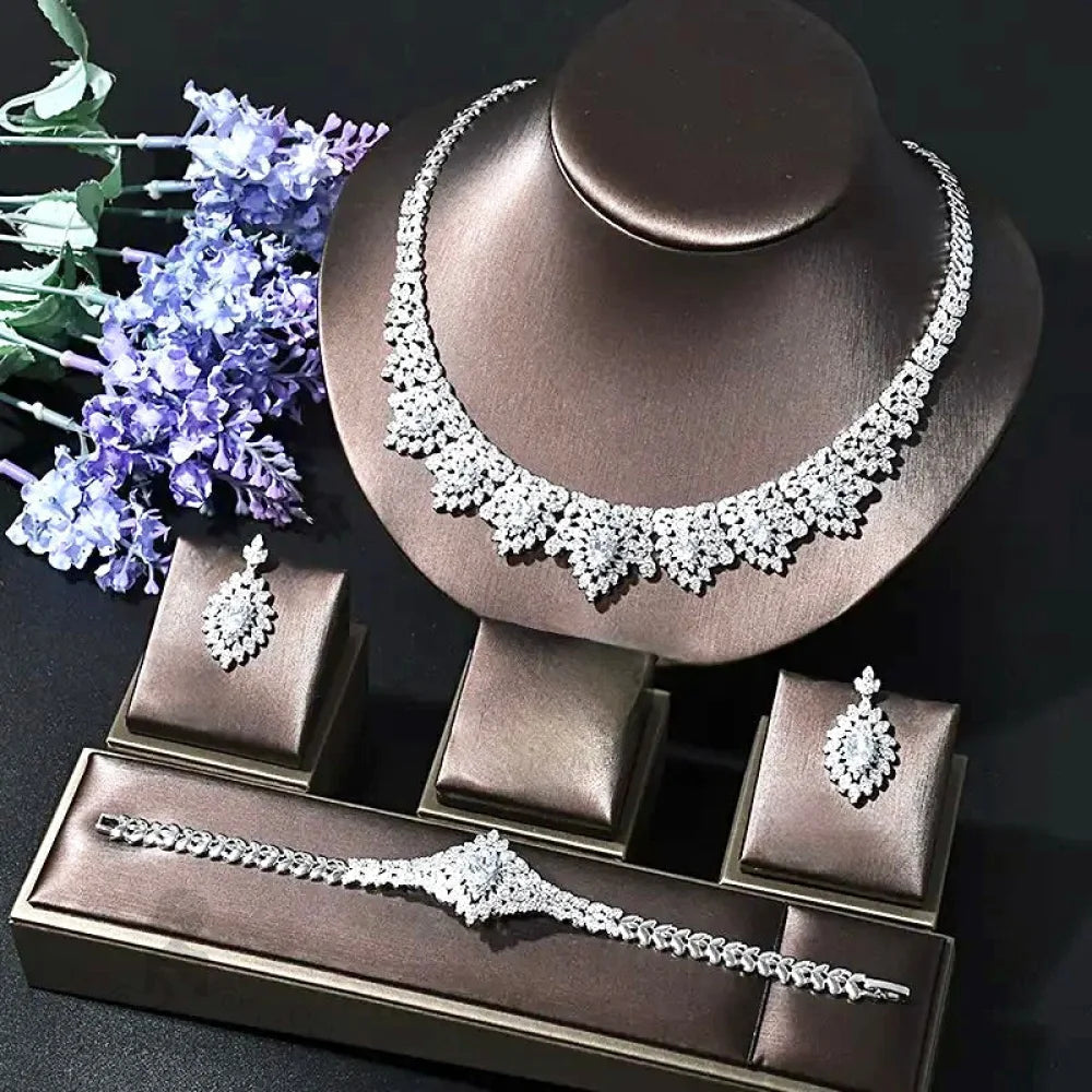 Emmy 3-Piece Luxury Cubic Zirconia Wedding Jewelry Set