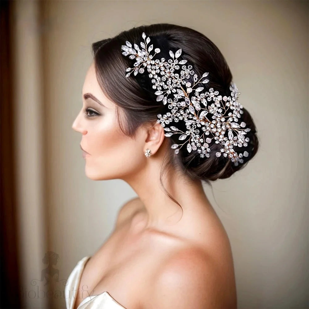 Encantada Crystal Bridal Hairpiece In Silver And Gold