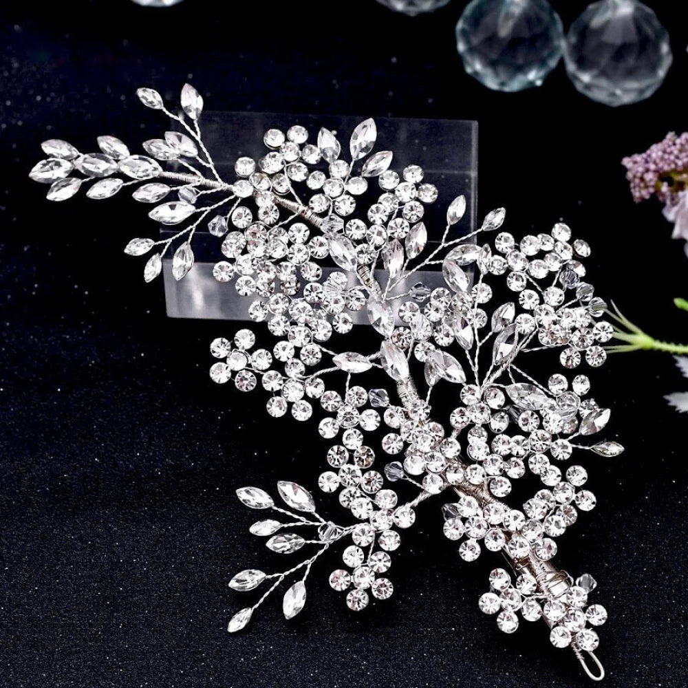 Wedding Hair Accessories - Silver Crystal Bridal Hair Vine