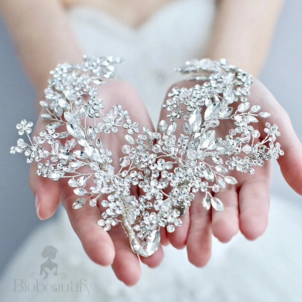 Wedding Hair Accessories - Silver Crystal Bridal Hair Vine