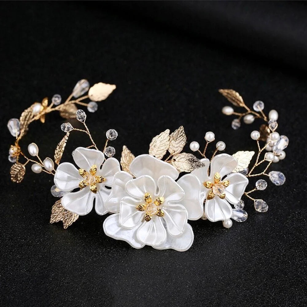 Wedding Hair Accessories - Floral Wedding Headband - Available in Silver and Gold