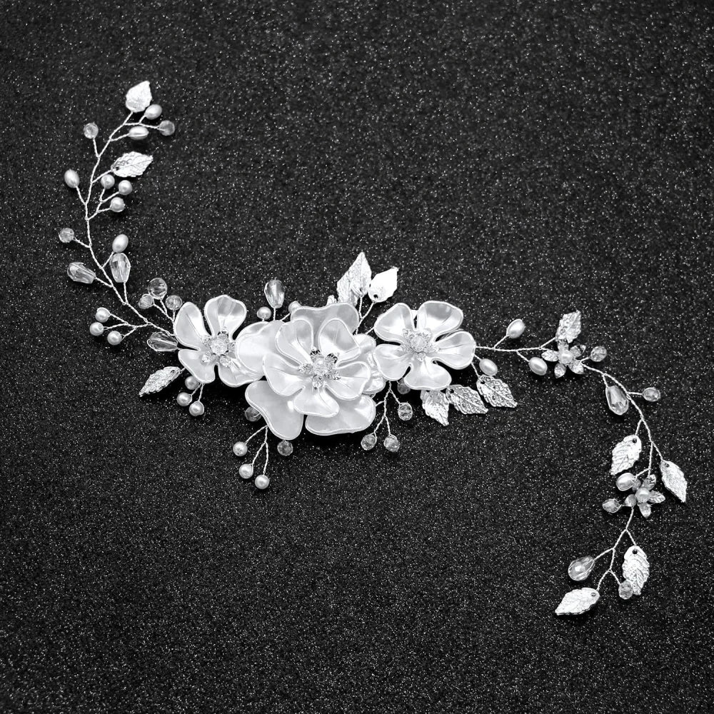 Enola Floral Headband Hair Vine In Silver And Gold