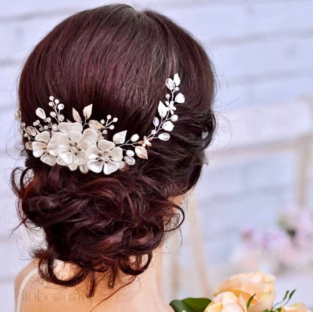 Wedding Hair Accessories - Floral Wedding Headband - Available in Silver and Gold