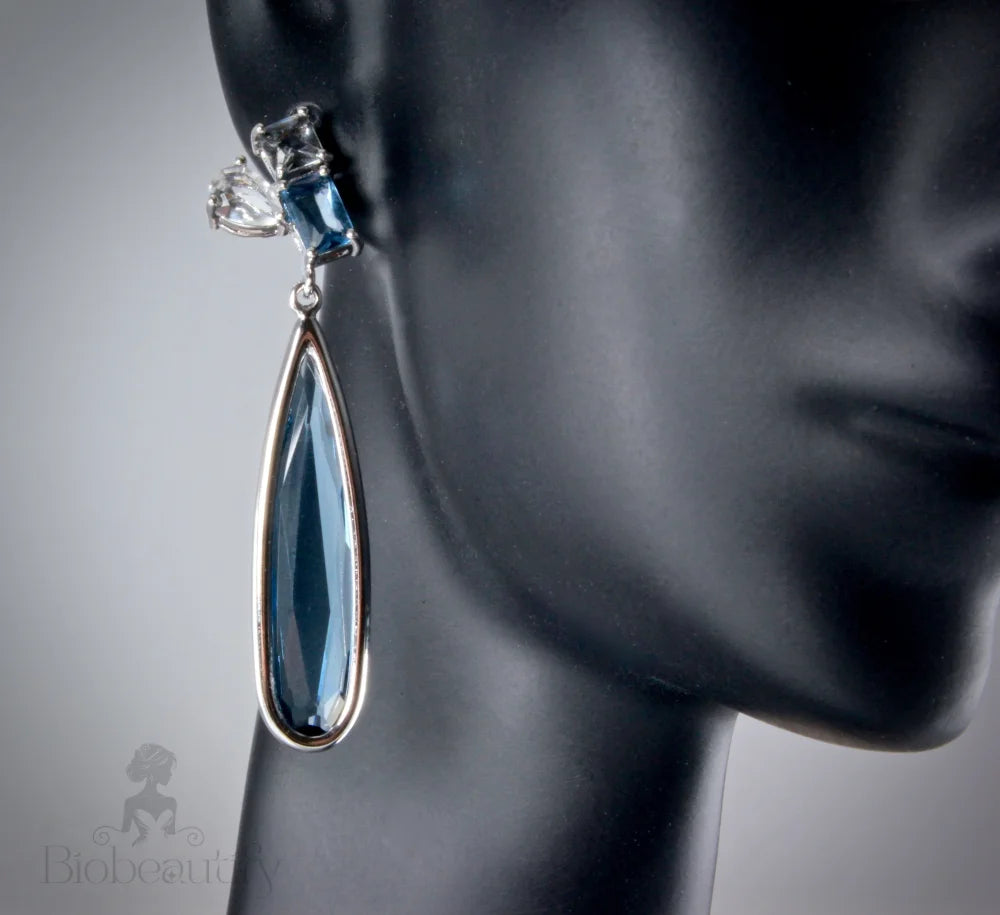 Enya Blue Marquise Cz Earrings