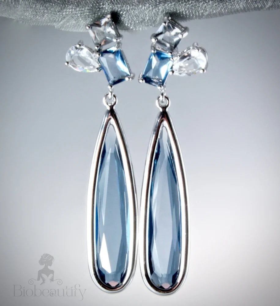 Enya Blue Marquise Cz Earrings