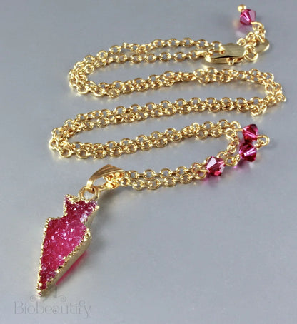 Eros - Drusy Agate Arrow Necklace