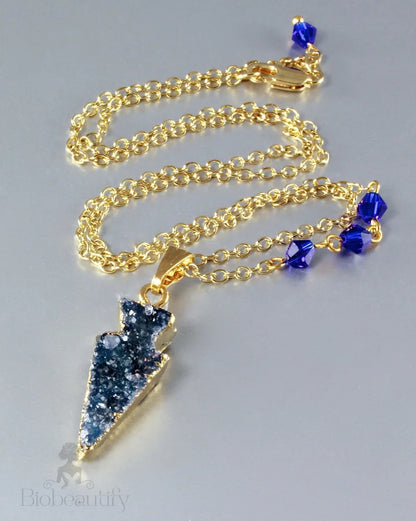 Eros - Drusy Agate Arrow Necklace