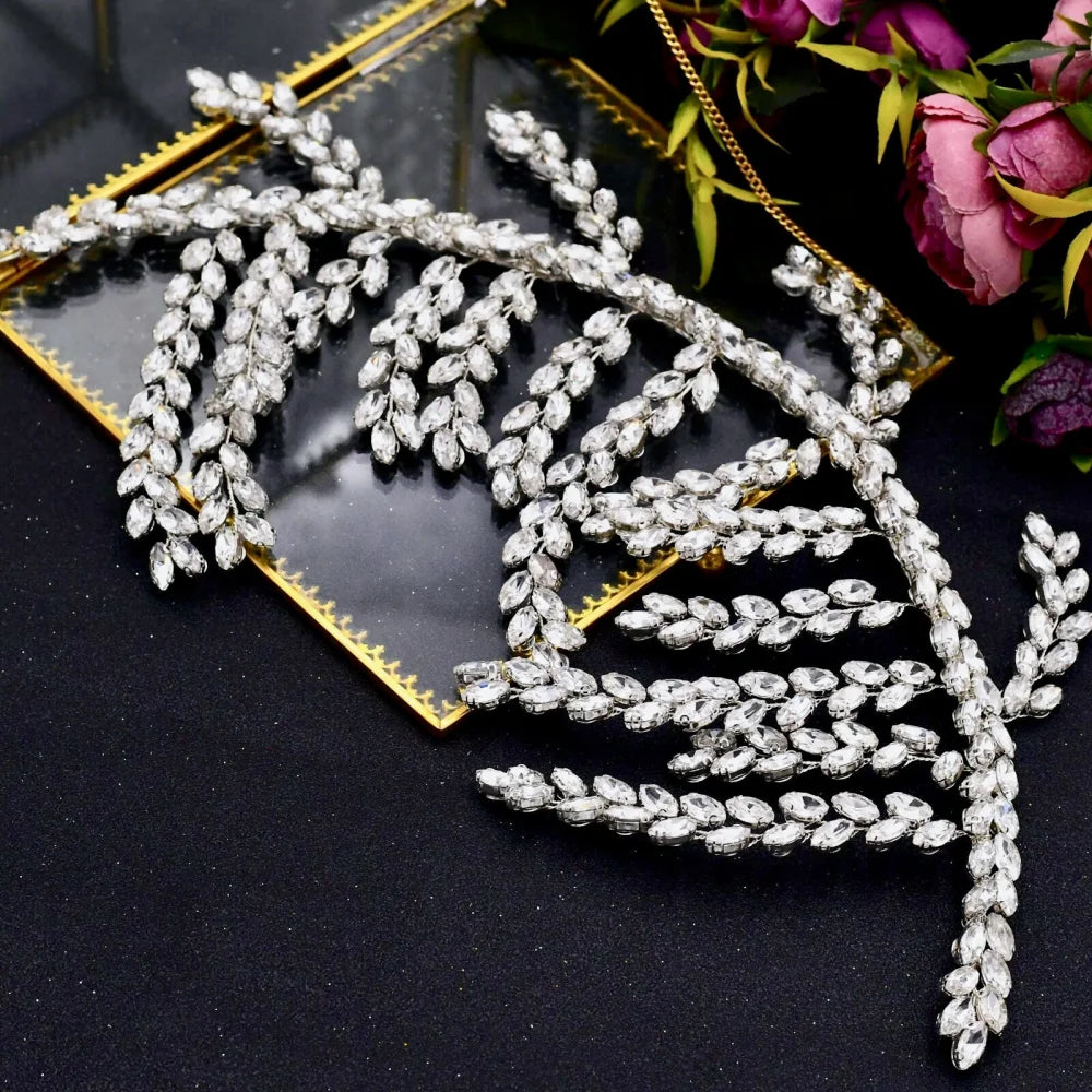 Estefania Silver Crystal Wedding Hairpiece