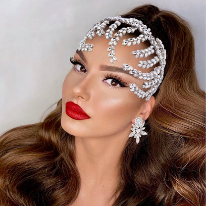 Estefania Silver Crystal Wedding Hairpiece