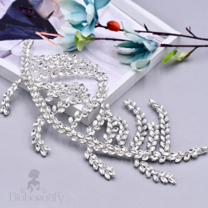 Estefania Silver Crystal Wedding Hairpiece