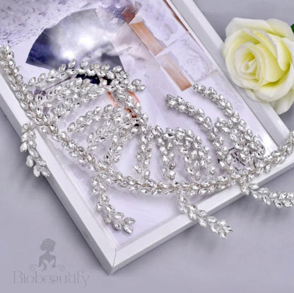 Estefania Silver Crystal Wedding Hairpiece