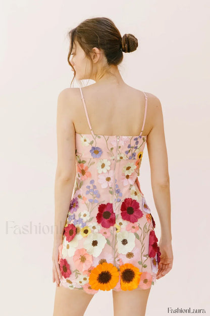 Estelle Floral Stylish Embroidered Mini Dress