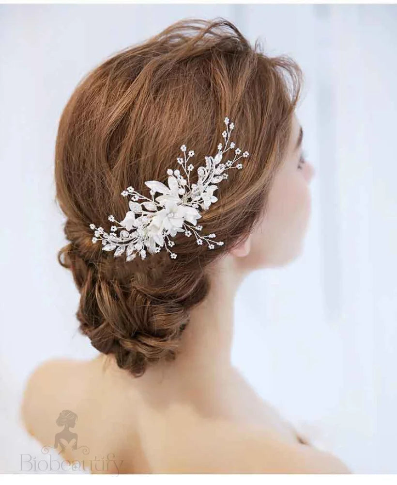 Estelle Handmade Bridal Hair Comb With Austrian Crystals And Beads