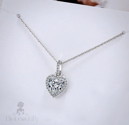 Etienne Heart Cz Bridal Necklace Silver And Rose Gold Options