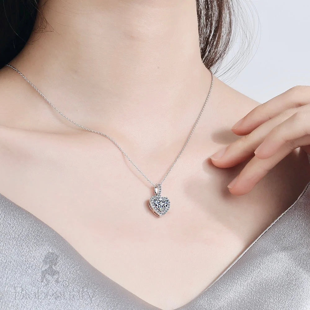 Etienne Heart Cz Bridal Necklace Silver And Rose Gold Options