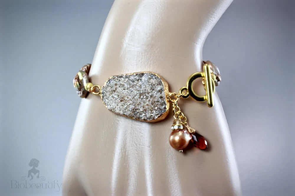 Evelyn Drusy Agate Freshwater Pearl Bracelet