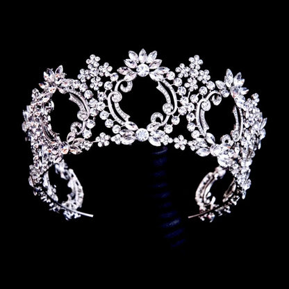 Everleigh Pearl And Crystal Bridal Tiara Gold Silver Options