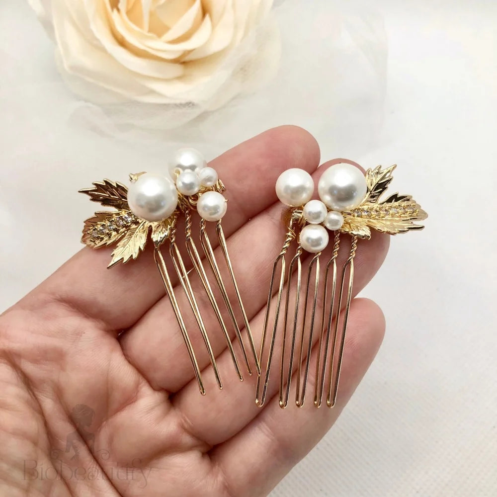 Evie Pearl Bridal Hair Comb Set