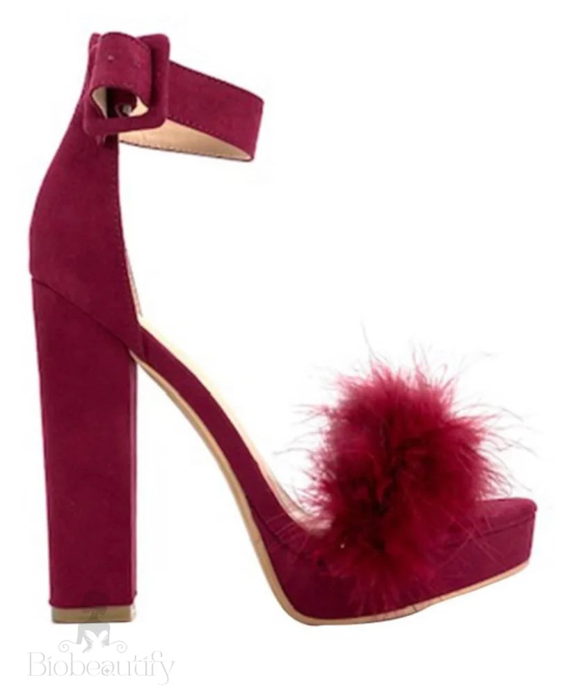 Evonne Burgundy Heels 7 /