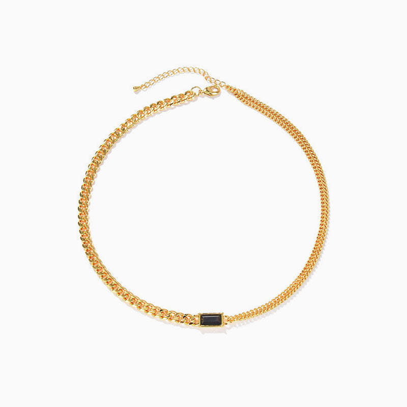 Rhinestone Chunky Chain Necklace In Gold One Size /