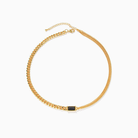 Rhinestone Chunky Chain Necklace In Gold One Size /