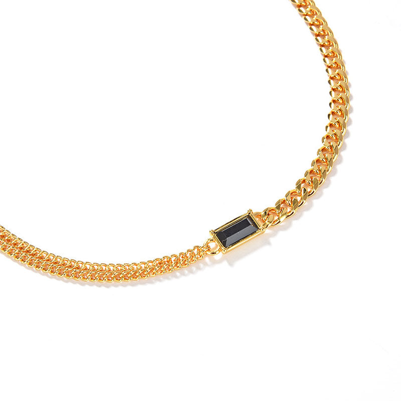 Rhinestone Chunky Chain Necklace In Gold