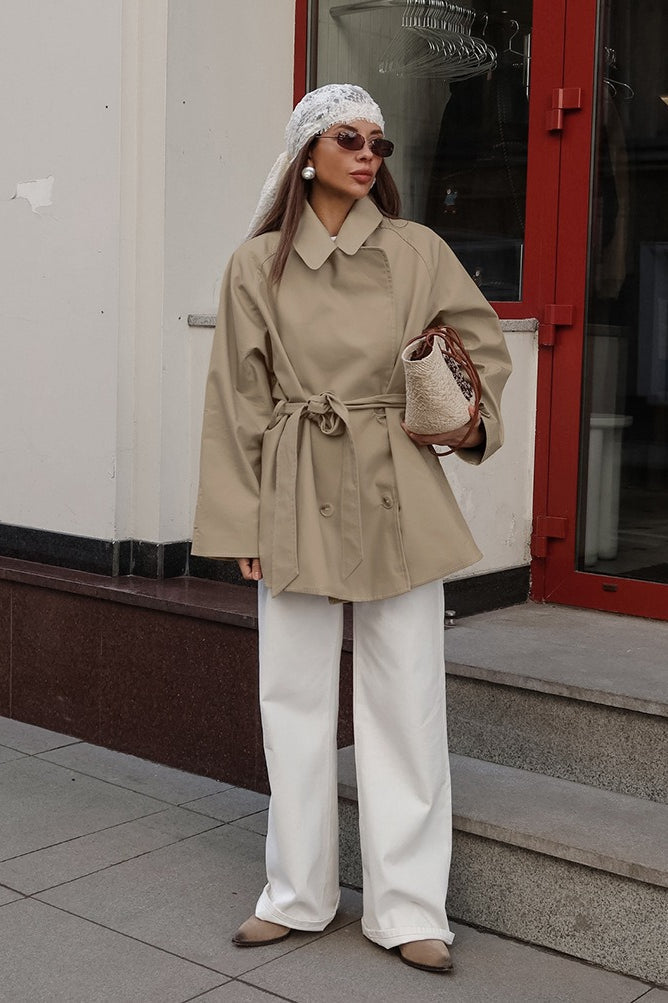 British Style Khaki Trench Jacket