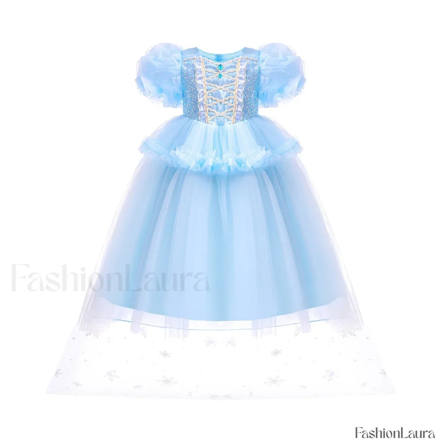 Fancy Princess Halloween Snow Queen Sequin Toddler Christmas Cosplay Party Kid Costume 2 3T(Size 100) / Elsa Dress With