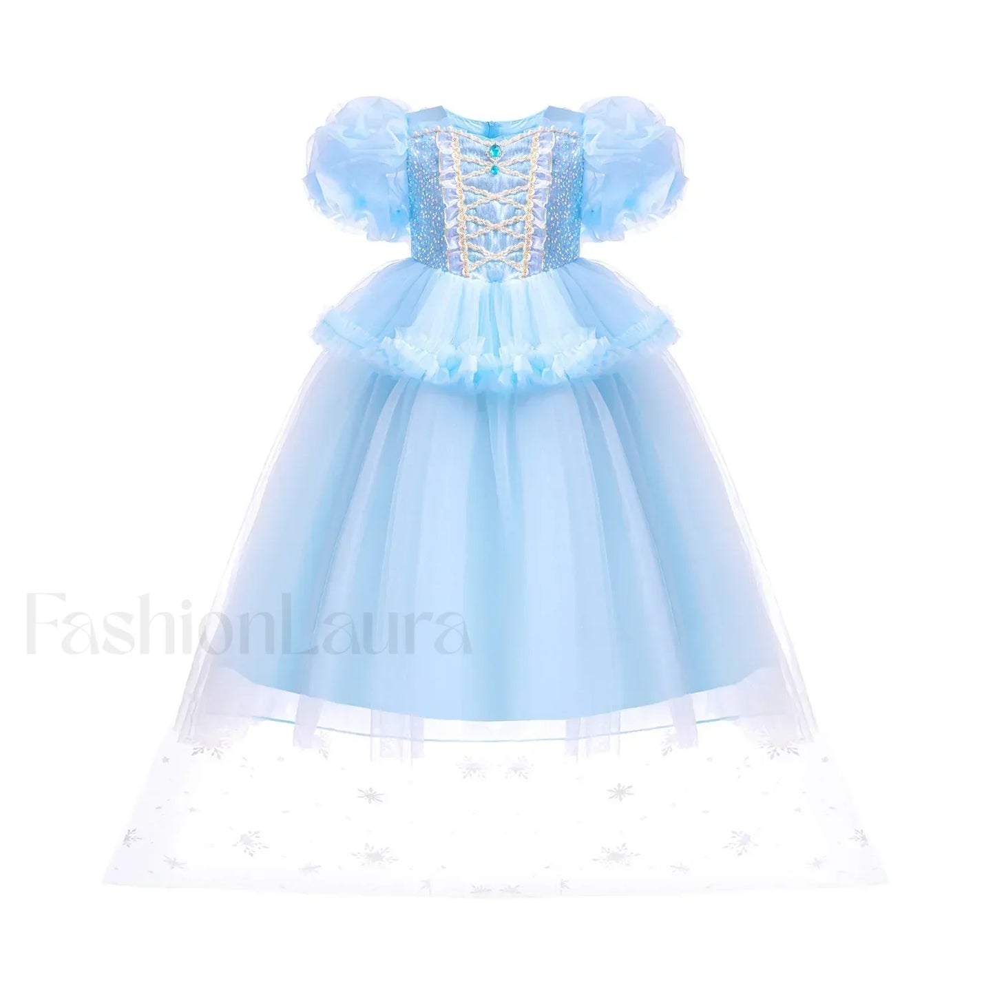 Fancy Princess Halloween Snow Queen Sequin Toddler Christmas Cosplay Party Kid Costume 2 3T(Size 100) / Elsa Dress With