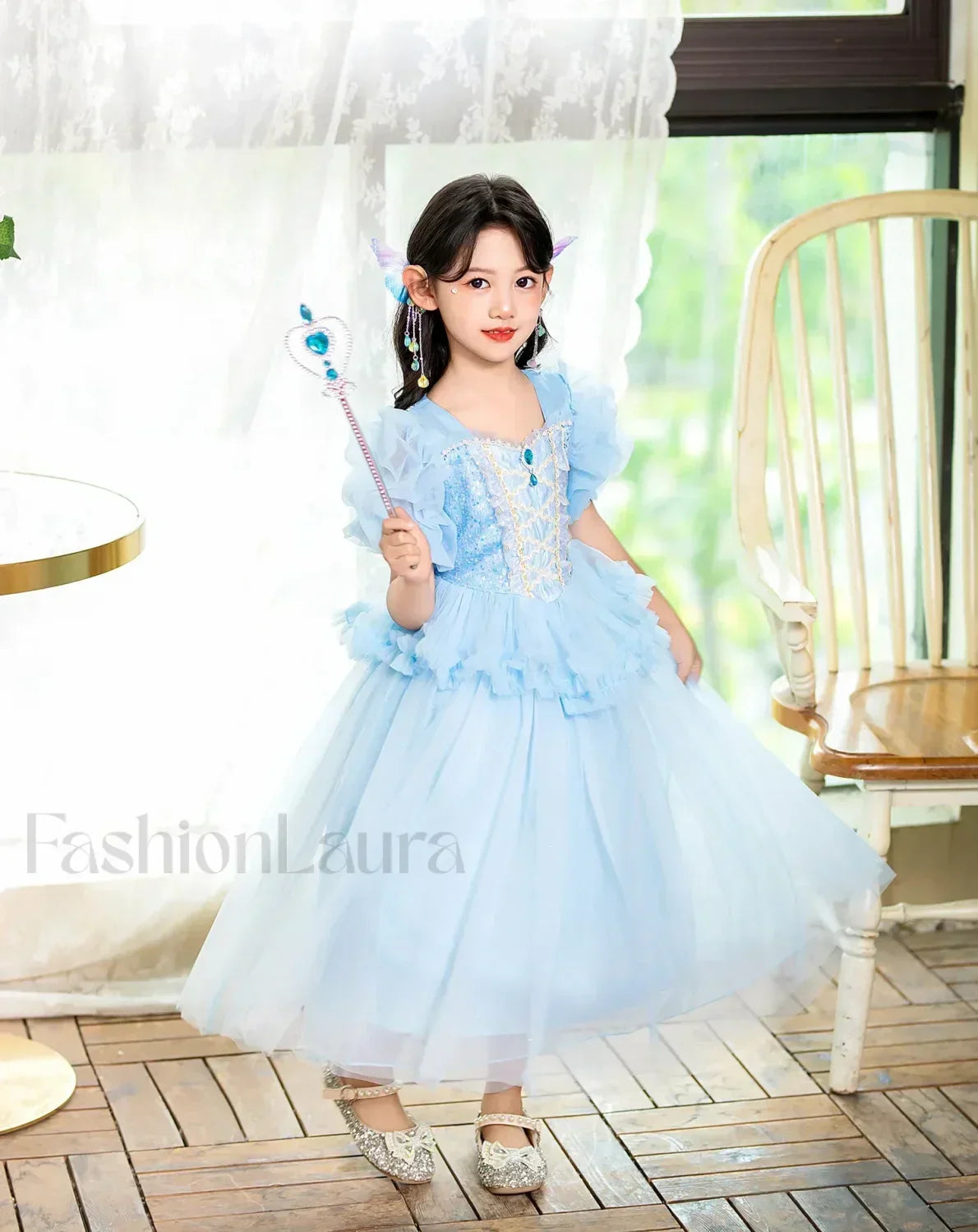 Fancy Princess Halloween Snow Queen Sequin Toddler Christmas Cosplay Party Kid Costume